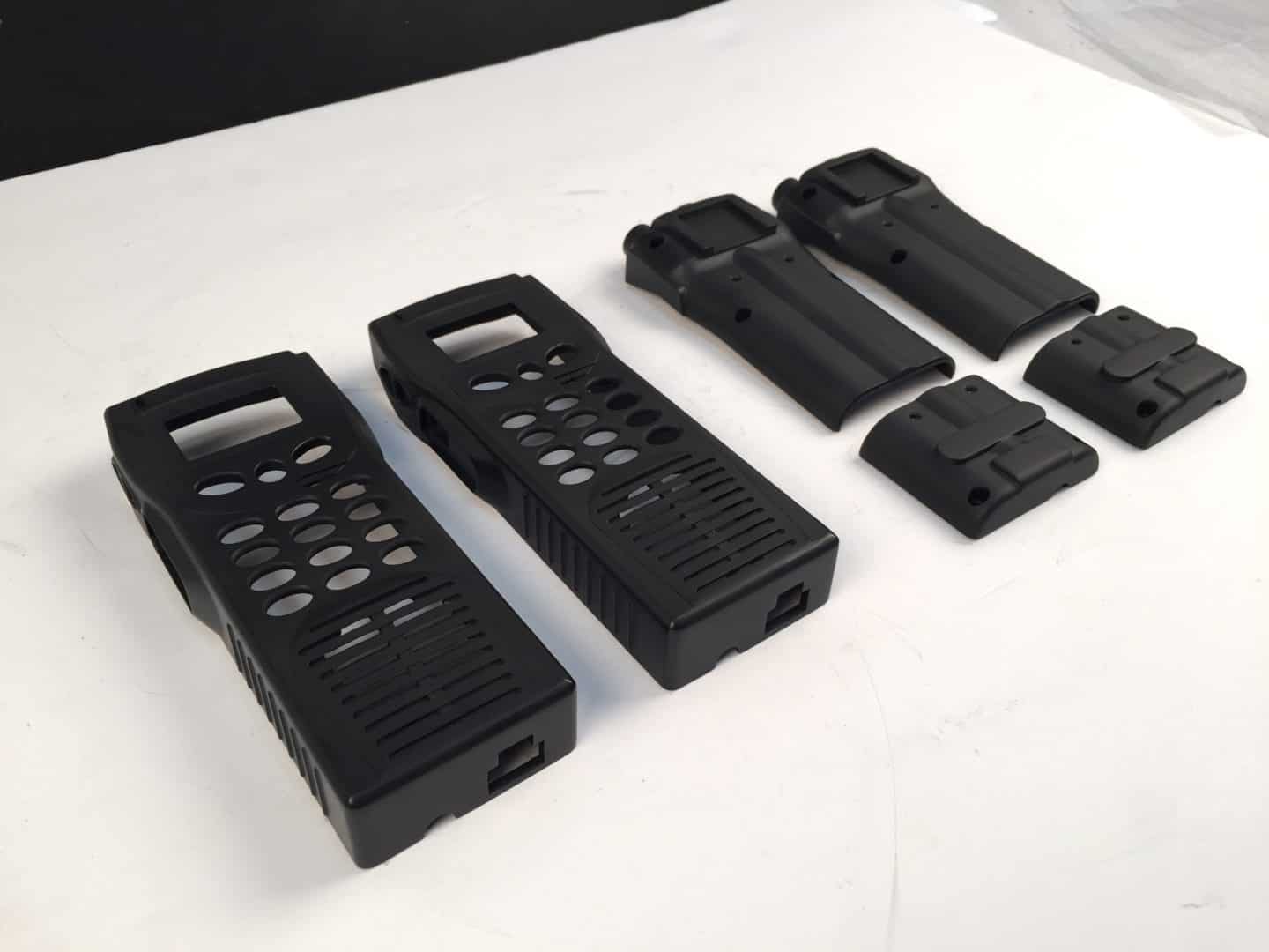 Vacuum cast black walkie-talkies